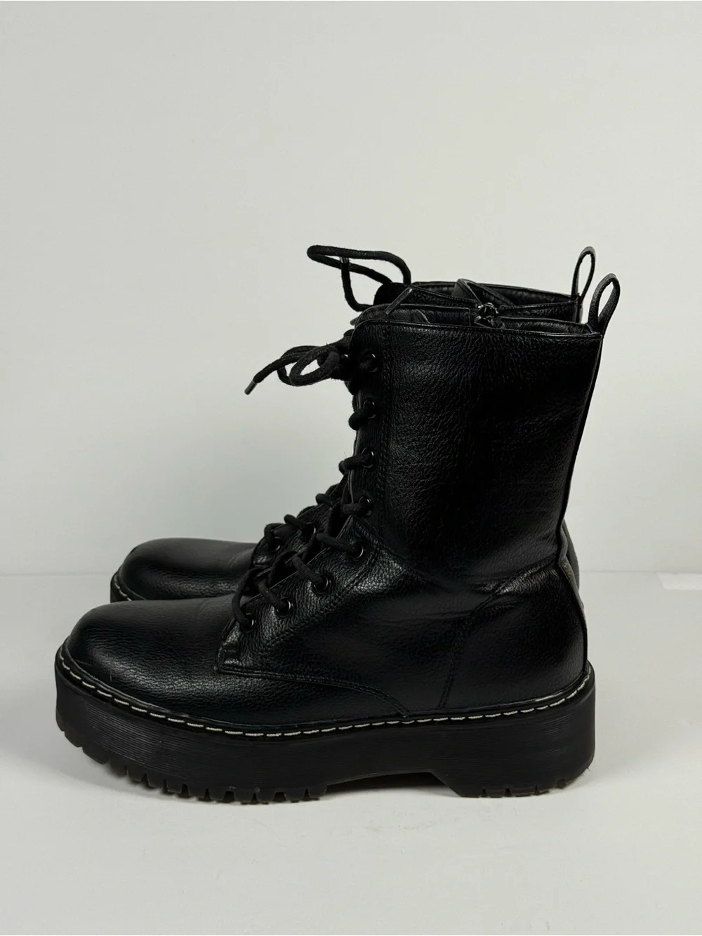 Unionbay Platform Lace Up Combat Boots Black Size 7.5